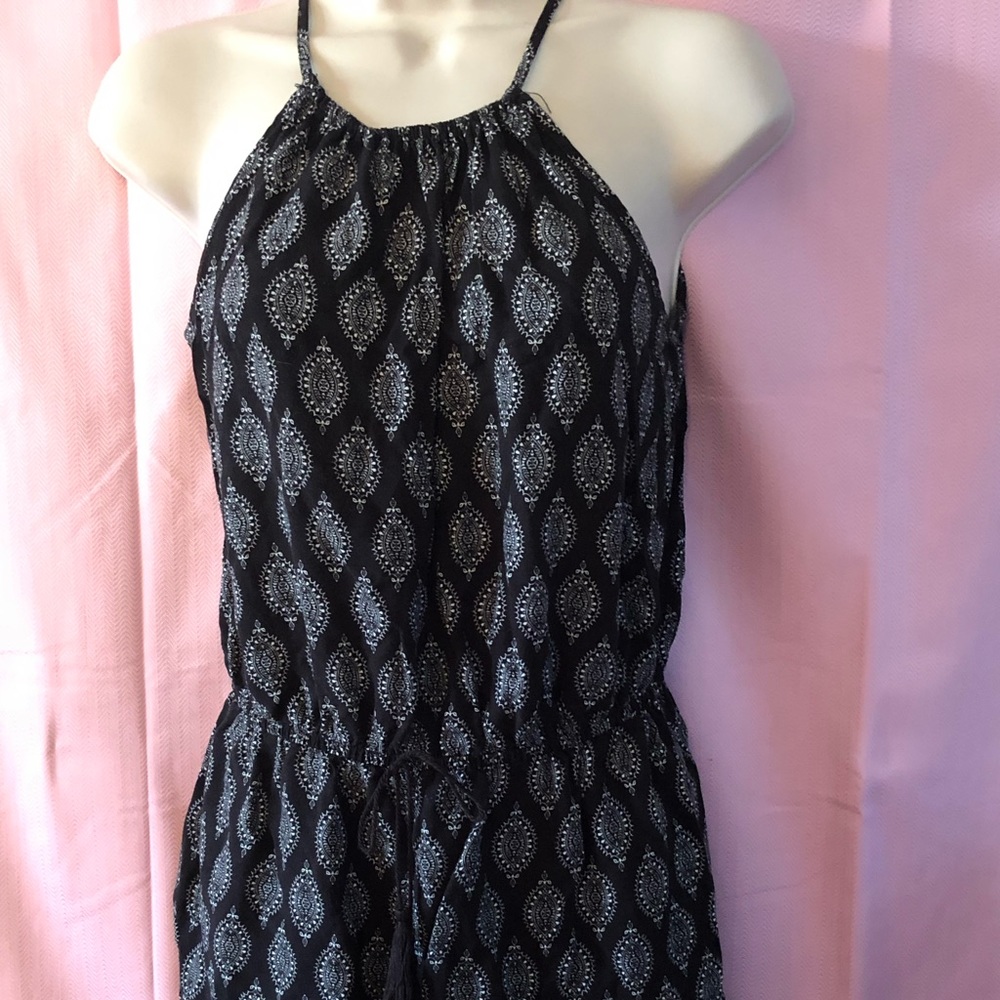 Black and white print romper